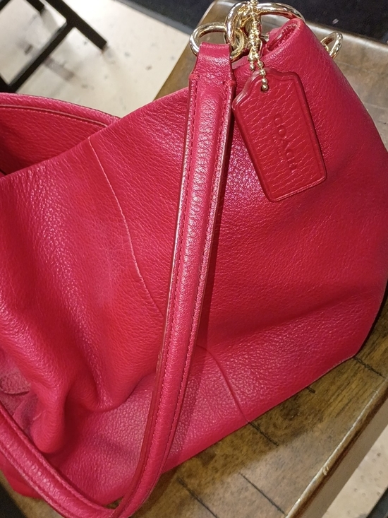 Coach Handbags - Coach Pebbled Leather Shoulder Bag - Hot Pink with Gold Hardware